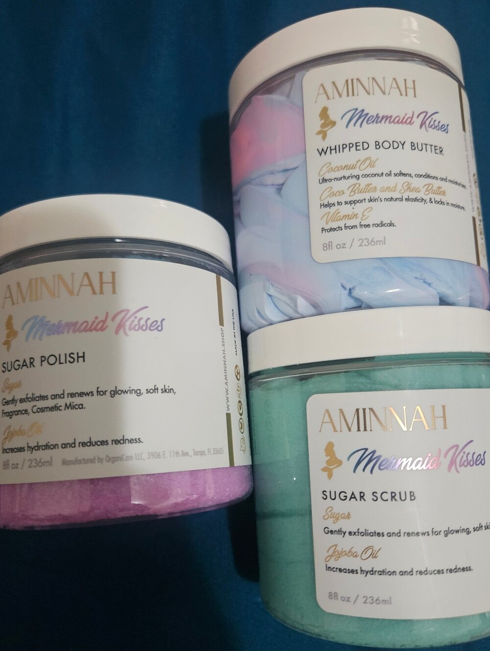 Mermaid Kisses Whipped Body Butter & Sugar Scrub Set - Pink, Purple, Blue, Teal